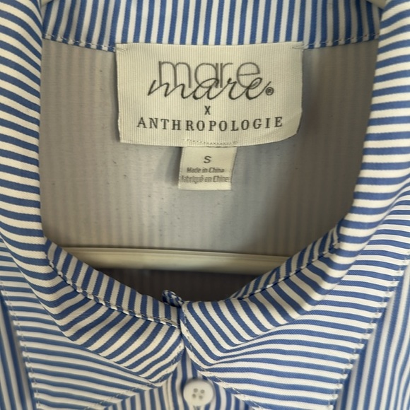 Anthropologie X Mare Mare Blue & White Striped Shirtdress – Size Small – EUC - Picture 6 of 8